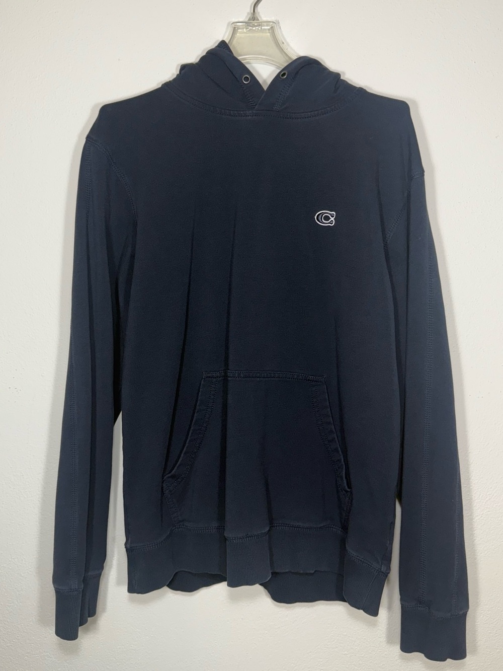 COACH Navy Blue Men’s Hoodie with Light Distressing Size Medium
